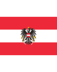 Flag: State flag of Austria; Version with a more artistic version of the coat of arms