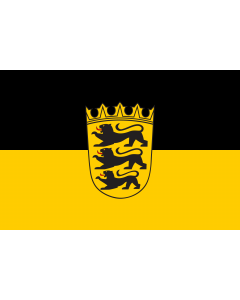 Flag: State flag with lesser arms of Baden-Württemberg