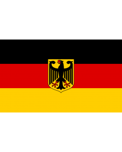 Flag: Germany  unoff | State flag with coat of arms instead of  federal shield   unofficial variant