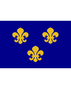 Flag: Medieval France | Present day s Île-de-France In 1328, the coat-of-arms of the House of Valois was blue with gold fleurs-de-lis bordered in red