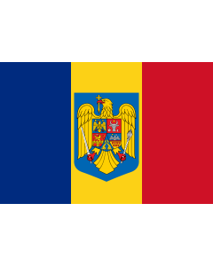 Flag: Romania with the coat of arms