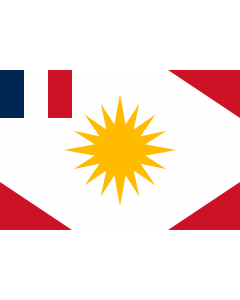 Flag: One form of the flag of the Sanjak of Latakiya or Alawite state in northwest Syria under French colonial rule